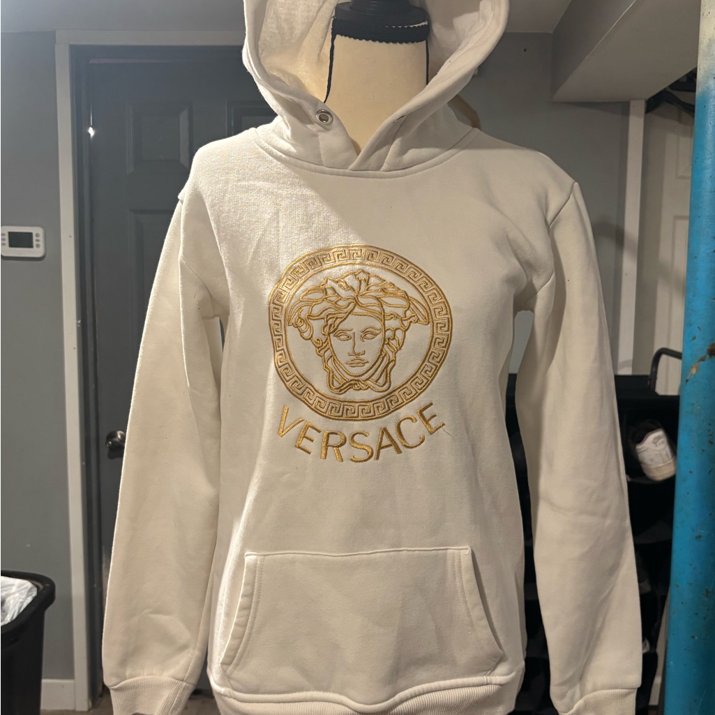 Versace White And Gold Women's Hoodie